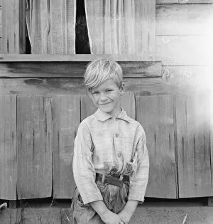 Child Labour Gallery: The youngest Arnold boy who also works at land clearing, Michigan Hill, Western Washington, 1939