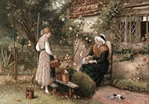Watering Can Gallery: Youth and Age, 1866. Artist: Myles Birket Foster