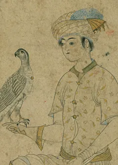Falcon Prints: Youth with a Falcon, late 10th century AH/AD 16th century-early 11th century AH/AD 17th century