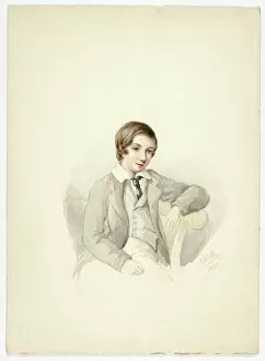 Youth Leaning on Chair, 1852. Creator: Elizabeth Murray