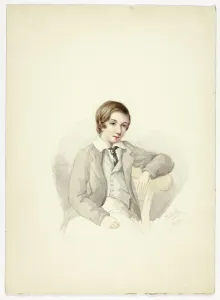Elizabeth Heaphy Prints: Youth Leaning on Chair, 1852. Creator: Elizabeth Murray