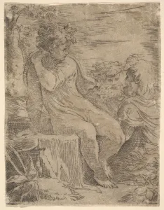 Girolamo Fran Prints: Youth with two old Men, 16th century. Creator: Unknown