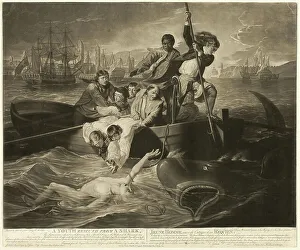 Green Valentine Prints: A Youth Rescued from a Shark, 1779. Creator: Valentine Green