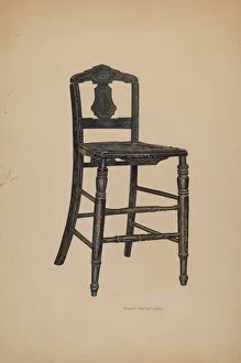 Hartenstein Violet Prints: Youths Chair, c. 1940. Creator: Violet Hartenstein