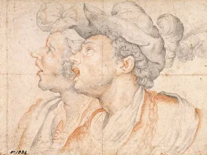 Procaccini Prints: Two Youths Heads, ca 1590. Artist: Procaccini, Camillo (1561-1629)