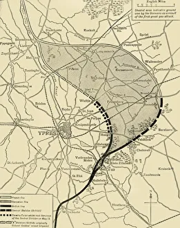 Mumby Frank Arthur Collection: The Ypres Salient before and after the Second Battle of Ypres... First World War, 1915, (c1920)