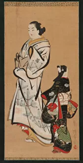 Sex Worker Gallery: Yujo and a girl (kamuro), Edo period, 1615-1868. Creator: Unknown