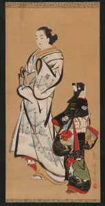 Prostitute Prints: Yujo and a girl (kamuro), Edo period, 1615-1868. Creator: Unknown