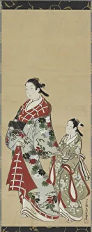 Oiran Prints: Yujo and her understudy (kamuro), Edo period, 1615-1868. Creator: Miyagawa Choki