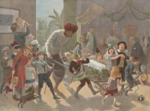 Wheelbarrow Gallery: The Yule Log in India —Bringing in the Ice, from 'The Graphic'