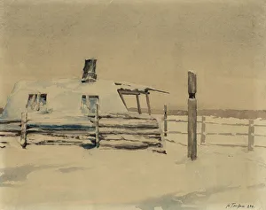 Yakutia Prints: Yurt on the Duolgolakh River, unknown date. Creator: Nikolaj Dmitrievic Travin