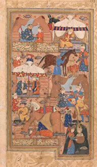 Cooking Pot Gallery: Yusuf is Drawn Up from the Well, Folio from a Yusuf and Zulaikha of Jami