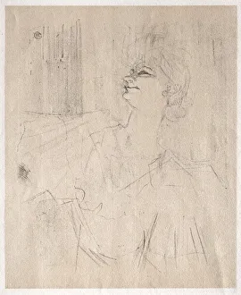 Yvette Guilbert: a Menilmontant, de Bruant, 1898. Creator: Henri de Toulouse-Lautrec