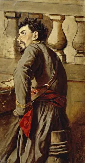 Little Russia Prints: A Zaporozhian Cossack, 1873. Artist: Perov, Vasili Grigoryevich (1834-1882)
