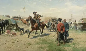 Little Russia Prints: The Zaporozhian Cossacks. Artist: Brandt, Jozef (1841-1915)