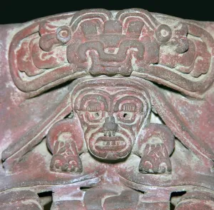 Zapotec pottery figure of an old man god, 5th century