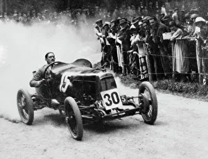 Count Louis Vorow Zborowski Prints: Zborowski driving a 1922 Aston Martin 1.5 litre Strasbourg at Shelsey Walsh, (1922?)