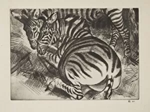 1930 Gallery: Zebras, pub. 1930. Creator: Laura Knight (1877 - 1970)