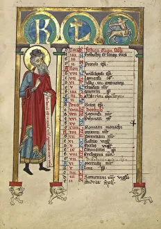 Sagittarius Prints: Zechariah; Psalter, about 1240-1250. Creator: Unknown