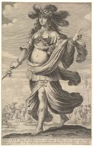 Zenobia, an illustration from Pierre Le Moyne's La Gallerie des femmes fortes, ca Zenobia, an illustration from Pierre Le Moyne's La Gallerie des femmes fortes, ca