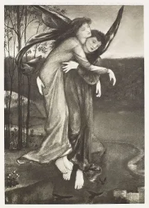 Burne Jones Edward Prints: Zephyrus and Psyche, c1864, (1900). Creator: Unknown
