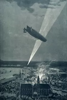 Antwerp Flanders Belgium Gallery: The Zeppelin Bombardment of Antwerp in August, 1814, in Defiance of the Hague Convention, 1915