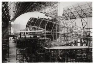 Tubingen Prints: Zeppelin LZ 126 under construction, Friedrichshafen, Germany, 1924 (1933)