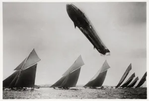 Schleswig Holstein Prints: Zeppelin LZ11 Viktoria Luise in flight during the Kiel Regatta, Germany, 1912 (1933)