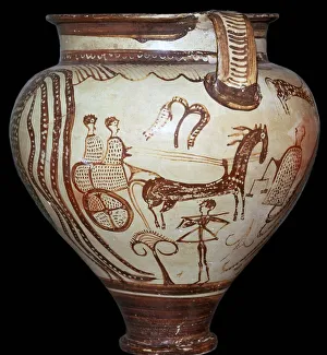 Juno Prints: The Zeus Krater of Zeus holding the scales of destiny, 15th century