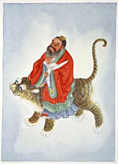 Taoism Prints: Zhang Daoling, Chinese Taoist hermit and philosopher, 1922