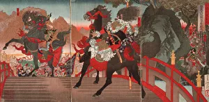 Sloped Prints: Zhang Fei on the Long Sloped Bridge Turning Away One Million Wei Troops with a Powerful Stare