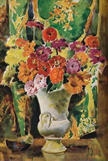 Zinnias, c19th century. Artist: Francis Edward James