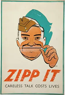 Precaution Prints: Zipp it. Careless Talk Costs Lives