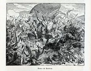 Jan Hus Gallery: Ziska in Battle, 1882. Artist: Anonymous