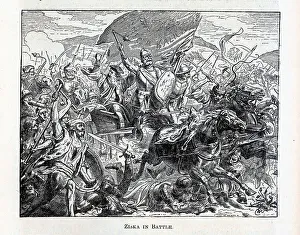 Ziska in Battle, 1882. Artist: Anonymous