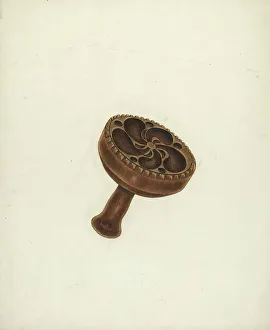 Mould Prints: Zoar Butter Mold, c. 1939. Creator: John Wilkes