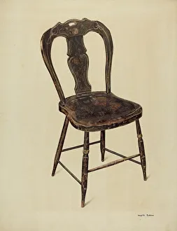 Wooden Chair Prints: Zoar Chair, c. 1937. Creator: Angelo Bulone