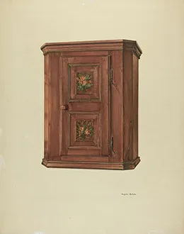 Cherrywood Prints: Zoar Cherry Bonnet Cabinet, c. 1938. Creator: Angelo Bulone