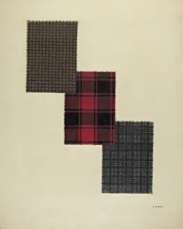 Plaid Prints: Zoar Cloth Samples, c. 1937. Creator: Jerry Guinta