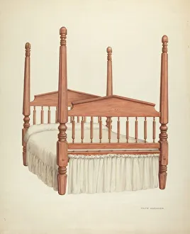 Zoar Four-Post Bed, c. 1937. Creator: Fritz Boehmer