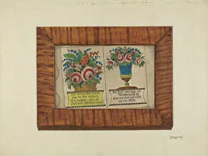 Wilkes John Prints: Zoar Fractur Drawing, c. 1937. Creator: John Wilkes