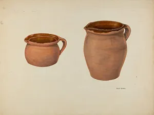 Jugs Prints: Zoar Milk Pitcher, c. 1939. Creator: Ralph Russell
