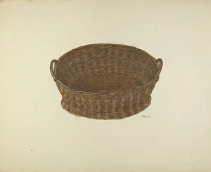 Wicker Prints: Zoar Sewing Basket, c. 1938. Creator: John Wilkes