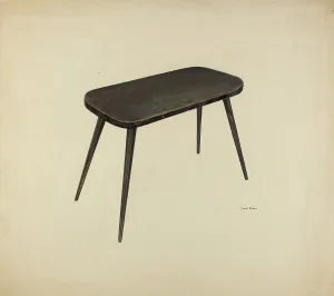 Wash Stand Prints: Zoar Wash Bench, c. 1941. Creator: Angelo Bulone