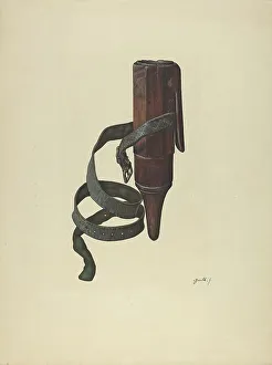 Cowhide Prints: Zoar Whetstone Case, c. 1937. Creator: Jerry Guinta