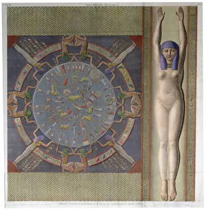 Zodiac ceiling from the grand Temple at Denderah, Egypt, c1826