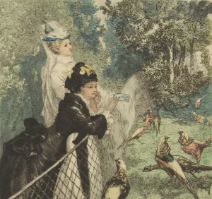 Chrysolophus Pictus Prints: In the Zoological Garden, ca. 1873. Creator: Felix Bracquemond