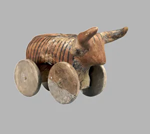 Wheels Prints: Zoomorphic Statuette with Wheels, 3950-3500 B. C. Artist: Prehistoric Russian Culture