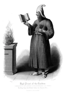 Zoroastrian High Priest reciting before the sacred fire, 19th century Zoroastrian High Priest reciting before the sacred fire, 19th century
