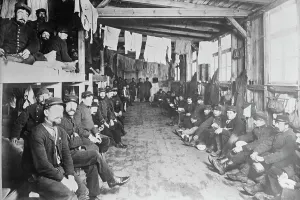 Zossen Brandenburg German Prints: Zossen, prisoners sleeping room, between 1914 and c1915. Creator: Bain News Service